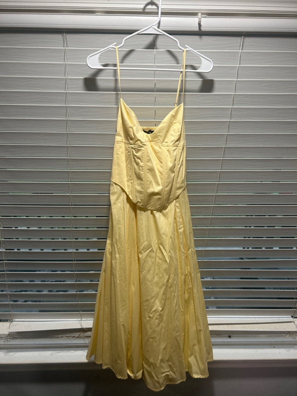 Sunny Yellow Spaghetti-Strap Midi Dress